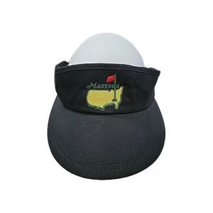 Vintage Masters Golf Visor Hat By American‎ Needle Embroidered Black w/Logo USA